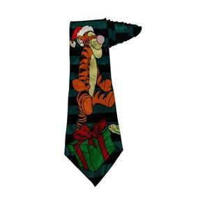 Disney Winnie The Pooh Tigger Christmas Cartoon Vintage Necktie